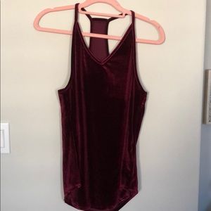 ModCloth racer back red velour top